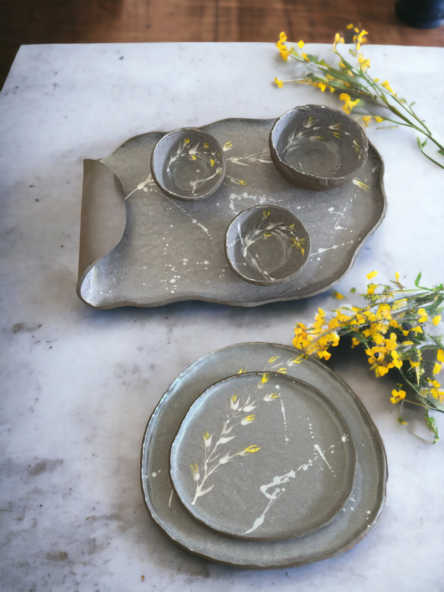 Blossom Tableware Collection - Yellow flower Cheese platter