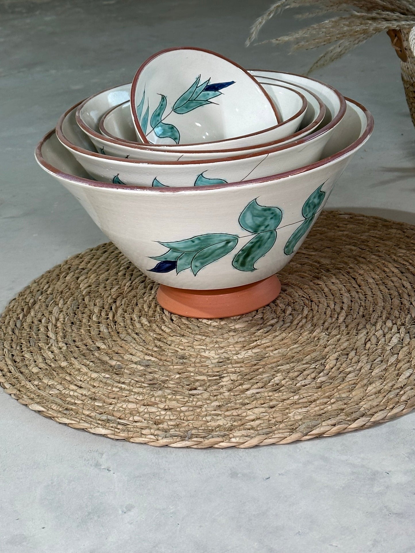 Oasis Tableware Collection - Bowl Green Leaf