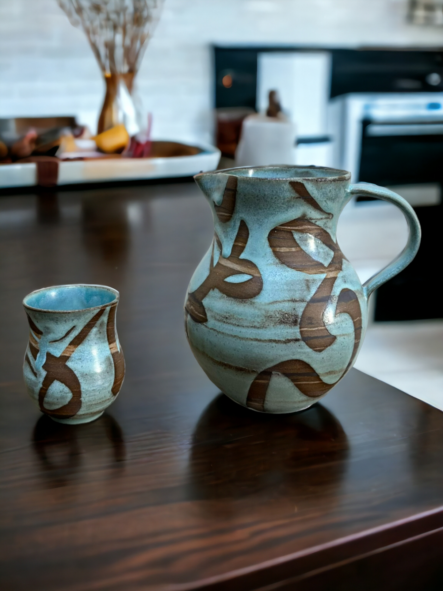Kalimat Calligraphy Tiffany Pitcher & Cup