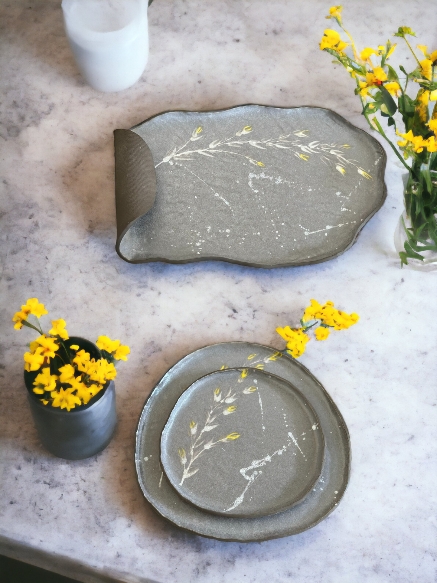 Blossom Tableware Collection - Yellow flower plates