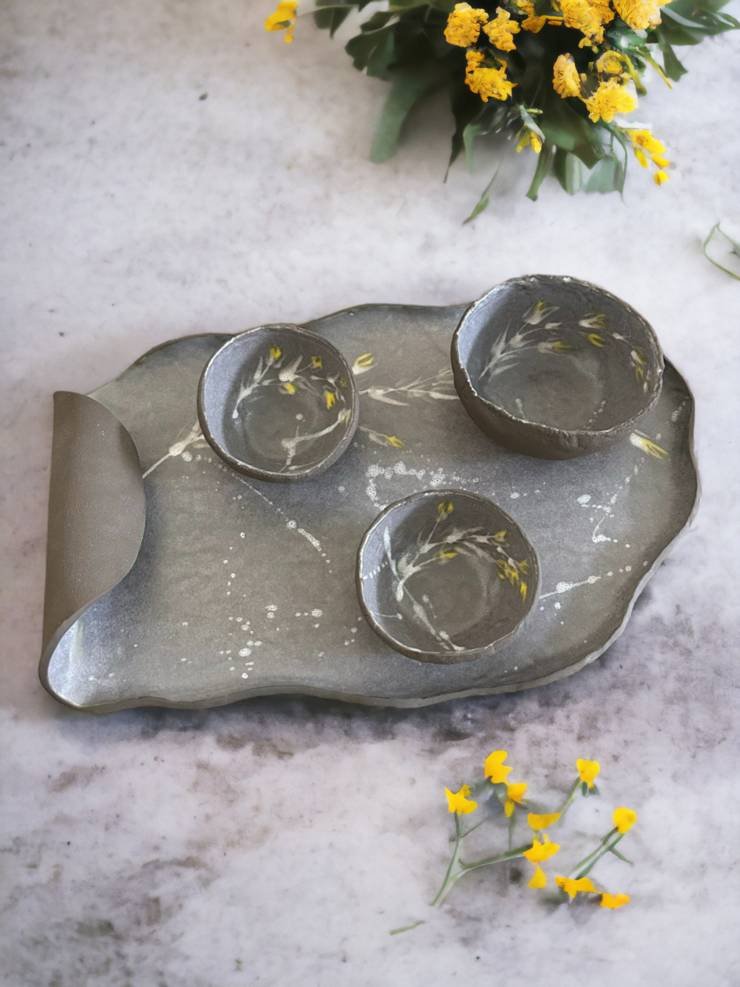 Blossom Tableware Collection - Yellow flower bowls