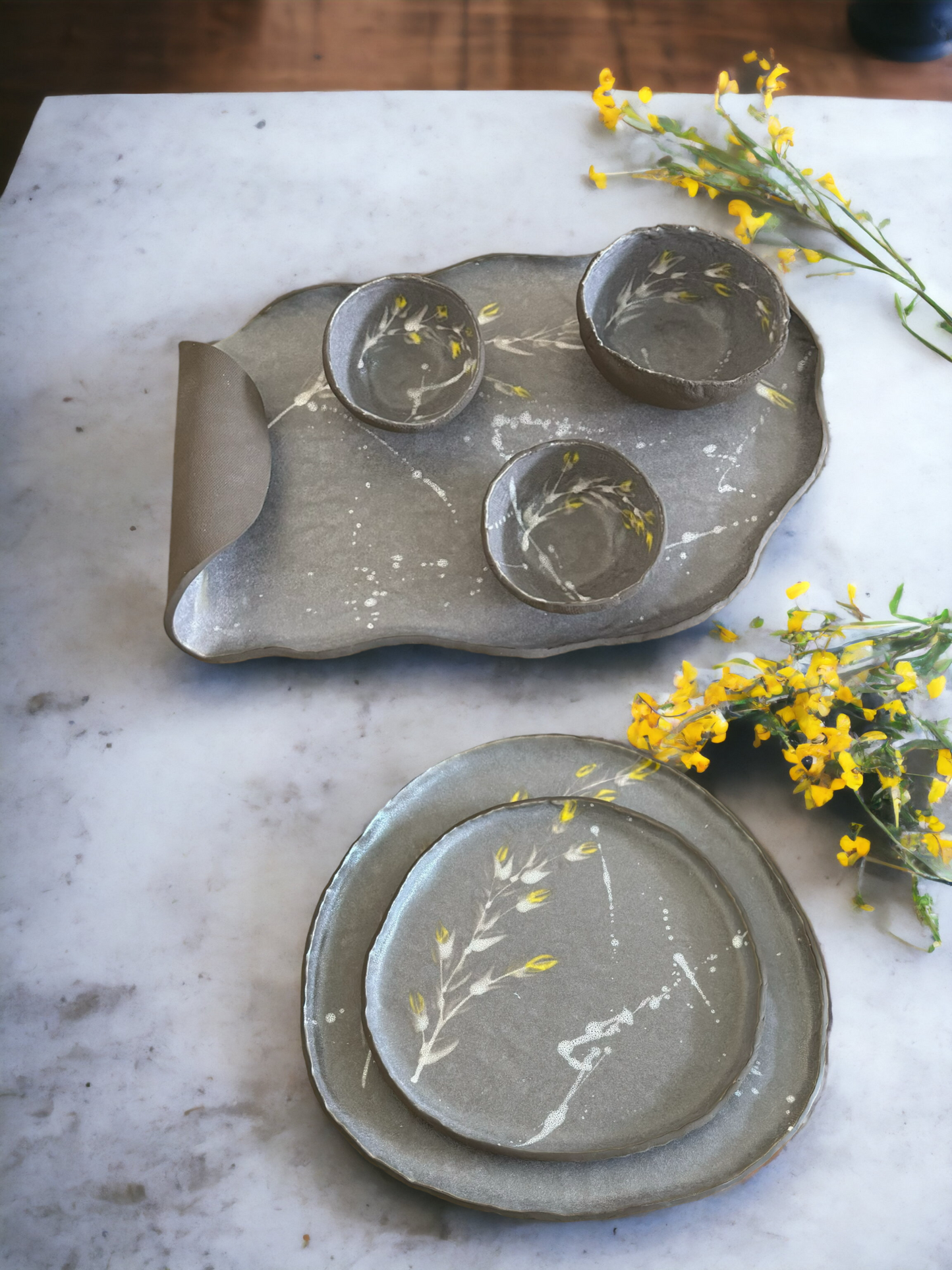 Blossom Tableware Collection - Yellow flower bowls