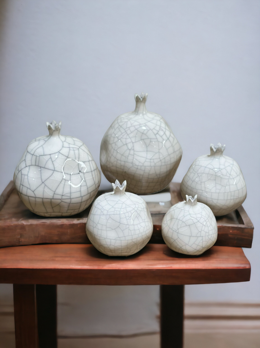 Meadows Home Decor Collection - White Pomegranate Table Decor