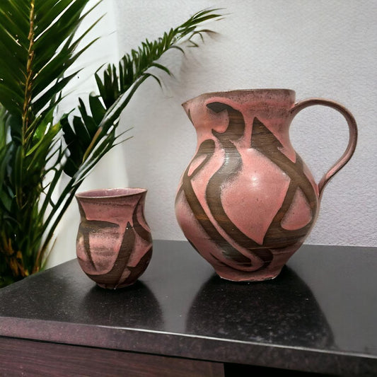 Kalimat Calligraphy Rose Pitcher & Cup