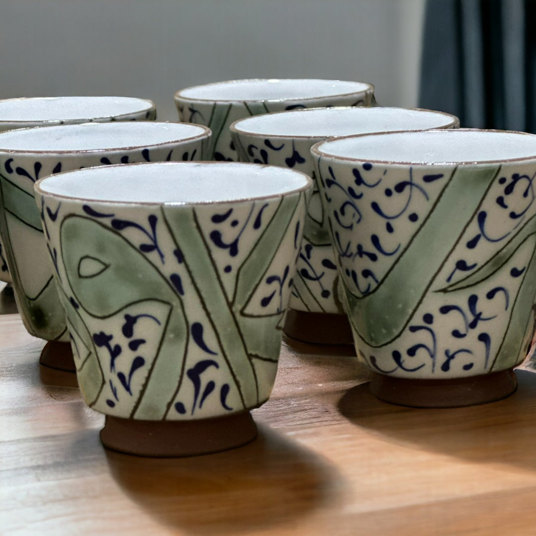 Turath Tableware Collection - Blue Calligraphy coffee cup