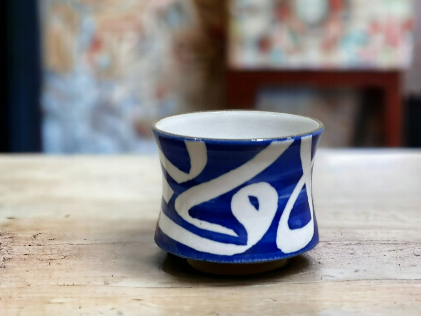 Turath Tableware Collection - Blue Calligraphy Cappuccino cup