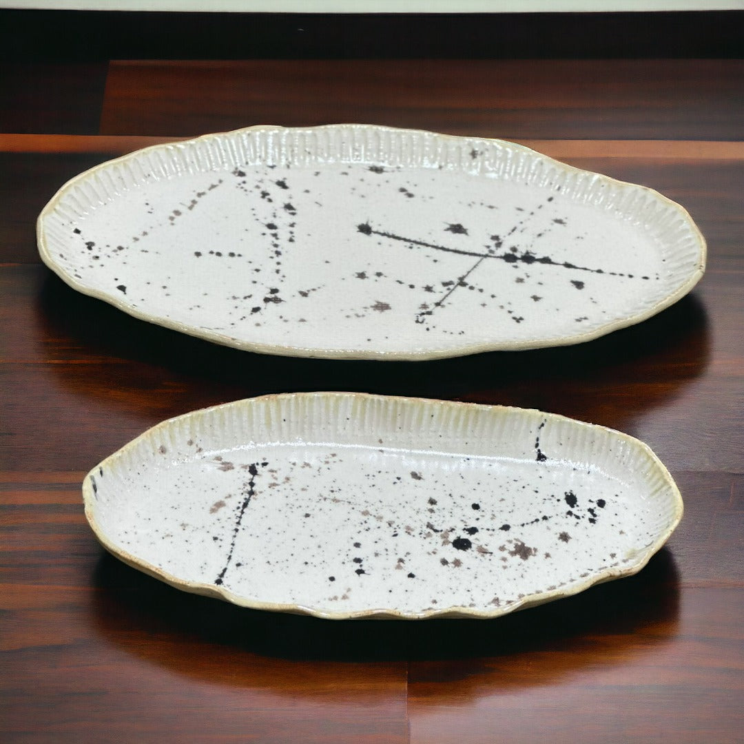 Quail Beige Oval Serving plates