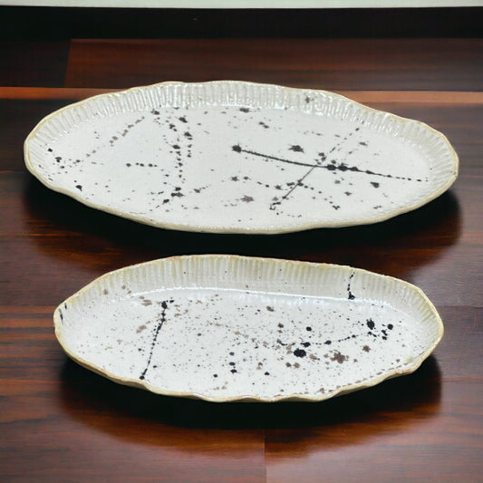 Quail Beige Oval Serving plates